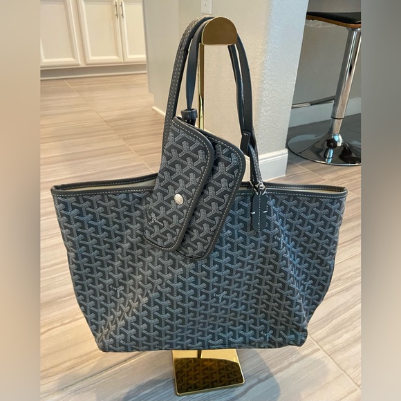 Goyard Bags Authentic Goyard Saint Louis Gm Gray Shoulder Tote Bag
